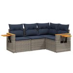 Casa si Gradina - Gradina si terasa - Mobilier exterior - Seturi mobila gradina - Set canapea de gradina cu perne, 4 piese, gri, poliratan - Infinity.ro