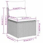 Casa si Gradina - Gradina si terasa - Mobilier exterior - Seturi mobila gradina - Set canapele de gradina, 9 piese, cu perne, gri, poliratan - Infinity.ro