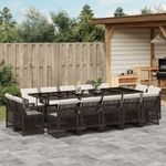 Casa si Gradina - Gradina si terasa - Mobilier exterior - Seturi mobila gradina - Set mobilier de gradina cu perne, 15 piese, maro, poliratan - Infinity.ro