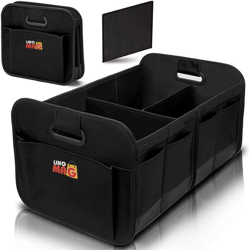 Auto si Moto - Piese auto si accesorii - Interior auto - Accesorii interior - Organizator portbagaj auto, Linomag®, Impermeabil, Pliabil, Spatios, Negru, 58 x 37 x 32 cm - Infinity.ro