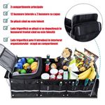 Auto si Moto - Piese auto si accesorii - Interior auto - Accesorii interior - Organizator portbagaj auto & Lada frigorifica, Linomag®, Impermeabil, Pliabil, Multifunctional, Negru, 90x35x30cm - Infinity.ro