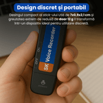 TV, Audio-Video si Foto - Portabile audio - Reportofoane - Stick USB cu reportofon, Spionescu, inregistrare audio pana la 12h, Slot Card TF, activare rapida, raza 10m, USB 2.0 - Infinity.ro