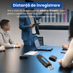 TV, Audio-Video si Foto - Portabile audio - Reportofoane - Stick USB cu reportofon, Spionescu, inregistrare audio pana la 12h, Slot Card TF, activare rapida, raza 10m, USB 2.0 - Infinity.ro