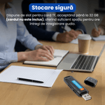 TV, Audio-Video si Foto - Portabile audio - Reportofoane - Stick USB cu reportofon, Spionescu, inregistrare audio pana la 12h, Slot Card TF, activare rapida, raza 10m, USB 2.0 - Infinity.ro
