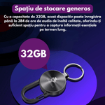 TV, Audio-Video si Foto - Portabile audio - Reportofoane - Reportofon spion tip breloc, S25, baterie 120 mAh, autonomie 25 h, MP3 player, inregistrare cu activare vocala - Infinity.ro