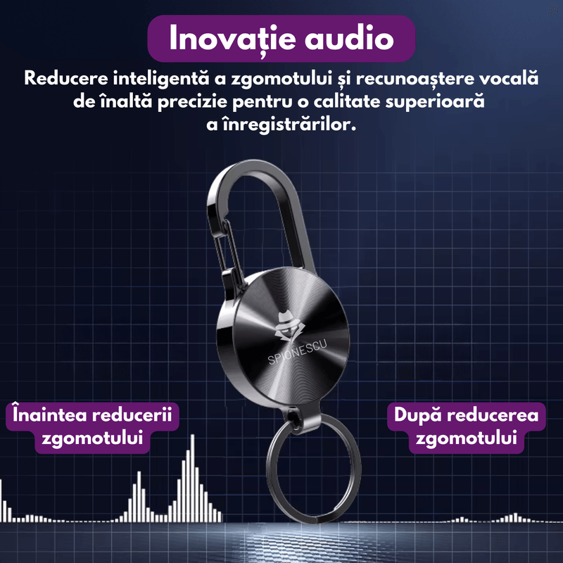 TV, Audio-Video si Foto - Portabile audio - Reportofoane - Reportofon spion tip breloc, S25, baterie 120 mAh, autonomie 25 h, MP3 player, inregistrare cu activare vocala - Infinity.ro