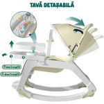 Jucarii, Copii si Bebe - Carucioare si articole de transport - Premergatoare - Balansoar 5 in 1 Linomag®, Scaun masa, Carucior, Masuta, Spatar rabatabil, Jucarii, 0-36 luni, Verde - Infinity.ro