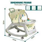 Jucarii, Copii si Bebe - Carucioare si articole de transport - Premergatoare - Balansoar 5 in 1 Linomag®, Scaun masa, Carucior, Masuta, Spatar rabatabil, Jucarii, 0-36 luni, Verde - Infinity.ro