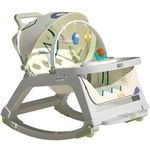 Jucarii, Copii si Bebe - Carucioare si articole de transport - Premergatoare - Balansoar 5 in 1 Linomag®, Scaun masa, Carucior, Masuta, Spatar rabatabil, Jucarii, 0-36 luni, Verde - Infinity.ro