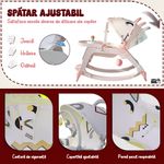 Jucarii, Copii si Bebe - Carucioare si articole de transport - Premergatoare - Balansoar 5 in 1 Linomag®, Scaun masa, Carucior, Masuta, Spatar rabatabil, Jucarii, 0-36 luni, Roz - Infinity.ro