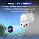 Casa si Gradina - Electrice - Smart Home - Camere de supraveghere - Camera de supraveghere 2 MP HD, PTZ, vedere nocturna color, WIFI, detectie forma umana, microfon incorporat - Infinity.ro
