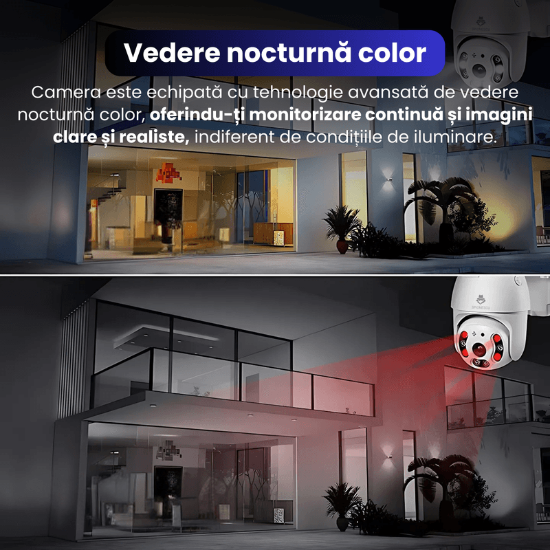 Casa si Gradina - Electrice - Smart Home - Camere de supraveghere - Camera de supraveghere 2 MP HD, PTZ, vedere nocturna color, WIFI, detectie forma umana, microfon incorporat - Infinity.ro