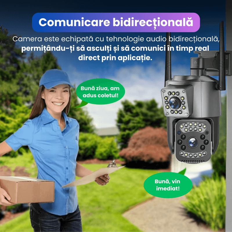 Casa si Gradina - Electrice - Smart Home - Camere de supraveghere - Camera de supraveghere 4MP, PTZ, comunicare bidirectionala, unghi larg, vedere nocturna color, senzor CMOS, zoom X10 - Infinity.ro