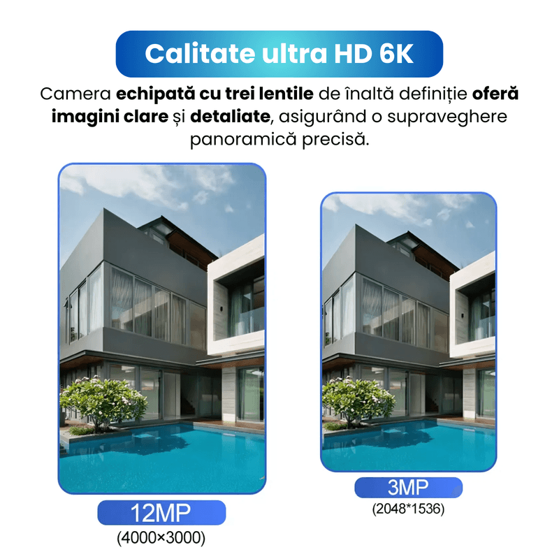 Casa si Gradina - Electrice - Smart Home - Camere de supraveghere - Camera de supraveghere, Q6, 12MP, panou solar integrat, conexiune 4G si Wi-Fi, slot SIM, viziune nocturna - Infinity.ro