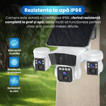Casa si Gradina - Electrice - Smart Home - Camere de supraveghere - Camera de supraveghere, Q6, 12MP, panou solar integrat, conexiune 4G si Wi-Fi, slot SIM, viziune nocturna - Infinity.ro