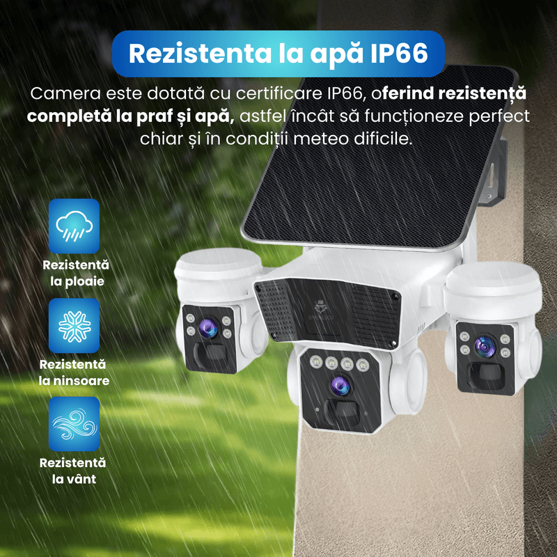 Casa si Gradina - Electrice - Smart Home - Camere de supraveghere - Camera de supraveghere, Q6, 12MP, panou solar integrat, conexiune 4G si Wi-Fi, slot SIM, viziune nocturna - Infinity.ro