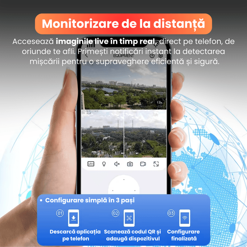 Casa si Gradina - Electrice - Smart Home - Camere de supraveghere - Camera de supraveghere, Q7, 12MP, panou solar integrat, conexiune 4G si Wi-Fi, viziune nocturna color, - Infinity.ro