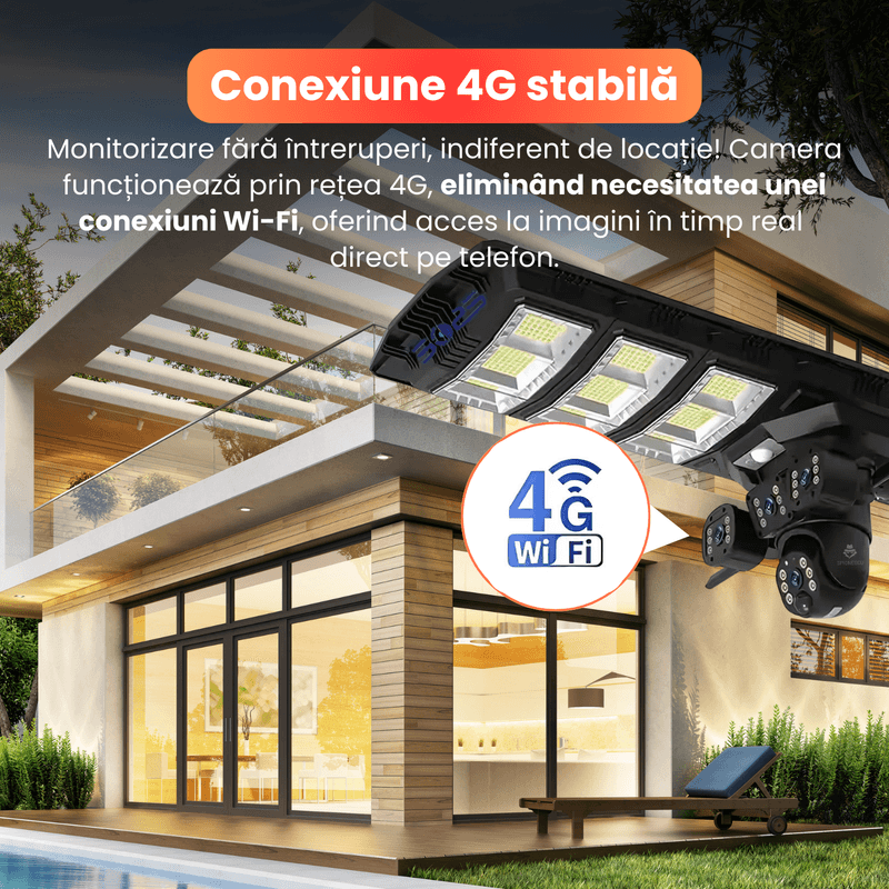 Casa si Gradina - Electrice - Smart Home - Camere de supraveghere - Camera de supraveghere, Q7, 12MP, panou solar integrat, conexiune 4G si Wi-Fi, viziune nocturna color, - Infinity.ro