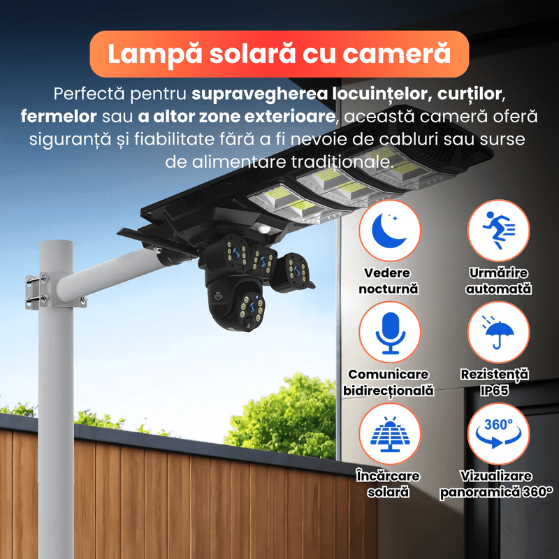 Casa si Gradina - Electrice - Smart Home - Camere de supraveghere - Camera de supraveghere, Q7, 12MP, panou solar integrat, conexiune 4G si Wi-Fi, viziune nocturna color, - Infinity.ro