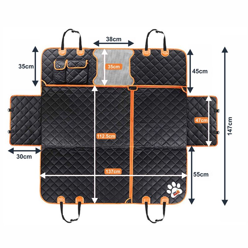Petshop - Accesorii petshop - Alte accesorii petshop - Husa auto de protectie pentru transport animale, Linomag®, pentru caini si pisici, Impermeabila, Negru, 147 x 137 cm - Infinity.ro