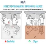 Casa si Gradina - Mobilier - Mobilier copii - Saltele patut copii - Cosulet Bebelusi pentru Dormit tip Baby Nest, Linomag®, cu Doua Fete, 0-24 Luni, 90x55cm, Husa Bumbac, Alb/Turcoaz - Infinity.ro