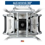 Casa si Gradina - Sanitare - Cazi si cabine de dus - Accesorii cada - Scaun baie/dus rotativ Linomag®, reglabil, ventuze, spatar, manere rabatabile, 360°, aluminiu, Alb/Negru - Infinity.ro