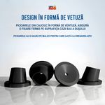 Casa si Gradina - Sanitare - Cazi si cabine de dus - Accesorii cada - Scaun baie/dus rotativ Linomag®, reglabil, ventuze, spatar, manere rabatabile, 360°, aluminiu, Alb/Negru - Infinity.ro