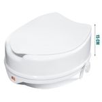 Casa si Gradina - Sanitare - Obiecte sanitare - Accesorii vase de toaleta - Inaltator WC cu capac Linomag®, 15 cm inaltime, Sistem de prindere reglabil pentru vasul de toaleta, Alb - Infinity.ro