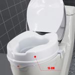 Casa si Gradina - Sanitare - Obiecte sanitare - Accesorii vase de toaleta - Inaltator WC cu capac Linomag®, 15 cm inaltime, Sistem de prindere reglabil pentru vasul de toaleta, Alb - Infinity.ro