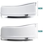 Casa si Gradina - Sanitare - Obiecte sanitare - Accesorii vase de toaleta - Inaltator WC cu capac Linomag®, 15 cm inaltime, Sistem de prindere reglabil pentru vasul de toaleta, Alb - Infinity.ro