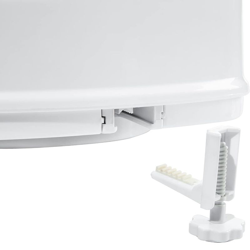 Casa si Gradina - Sanitare - Obiecte sanitare - Accesorii vase de toaleta - Inaltator WC cu capac Linomag®, 15 cm inaltime, Sistem de prindere reglabil pentru vasul de toaleta, Alb - Infinity.ro