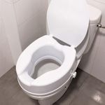 Casa si Gradina - Sanitare - Obiecte sanitare - Accesorii vase de toaleta - Inaltator WC cu capac Linomag®, 15 cm inaltime, Sistem de prindere reglabil pentru vasul de toaleta, Alb - Infinity.ro