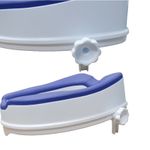 Casa si Gradina - Sanitare - Obiecte sanitare - Accesorii vase de toaleta - Inaltator WC cu capac Linomag®, 10cm, colac PU moale, prindere reglabila, confort sporit, Alb/Albastru - Infinity.ro