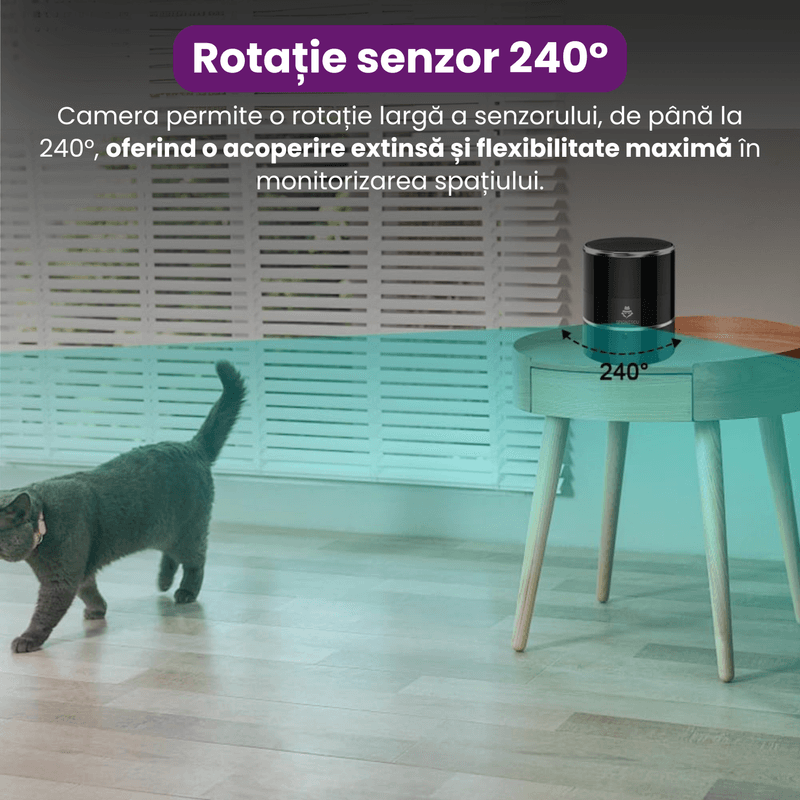 Laptop, Telefoane si Tablete - Wearables si gadgeturi - Gadgeturi - Dispozitive spionaj - Boxa bluetooth cu camera ascunsa, Wifi, rotatie senzor 240°, detectia miscarii, Android/iOS, stocare card/cloud, 1080P - Infinity.ro