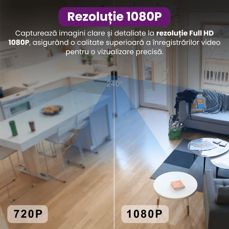 Laptop, Telefoane si Tablete - Wearables si gadgeturi - Gadgeturi - Dispozitive spionaj - Boxa bluetooth cu camera ascunsa, Wifi, rotatie senzor 240°, detectia miscarii, Android/iOS, stocare card/cloud, 1080P - Infinity.ro