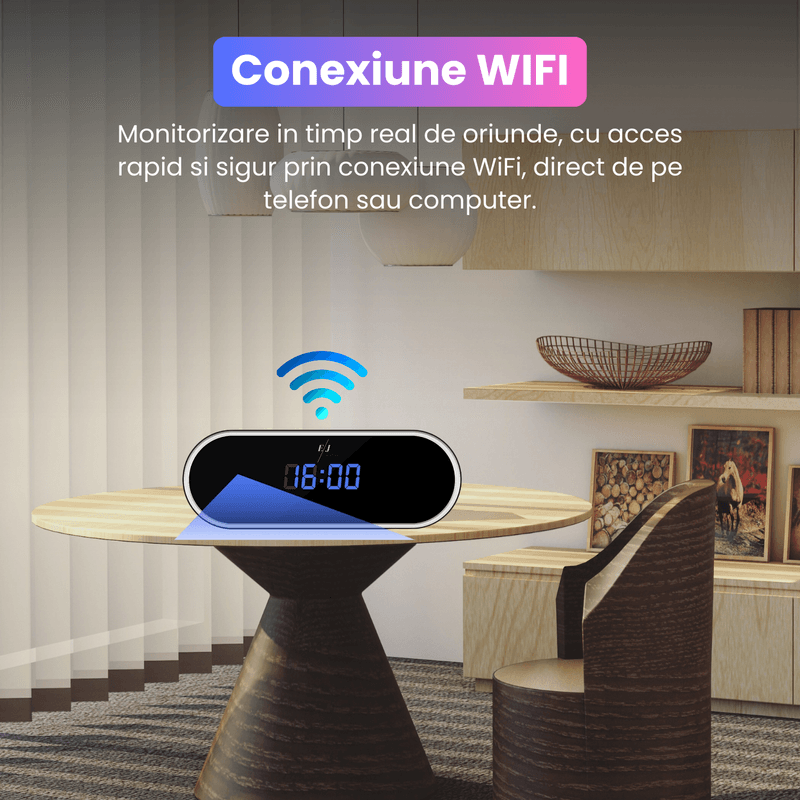 Laptop, Telefoane si Tablete - Wearables si gadgeturi - Gadgeturi - Dispozitive spionaj - Ceas cu camera ascunsa audio-video, WiFi, HD, night vision - 128 GB - Infinity.ro