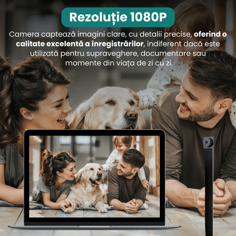 Laptop, Telefoane si Tablete - Wearables si gadgeturi - Gadgeturi - Dispozitive spionaj - Mini camera supraveghere, 1080P, detectie miscare, baterie 2600mAh, DIY, telecomanda wireless, inregistrare in bucla - Infinity.ro