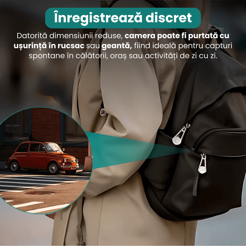 Laptop, Telefoane si Tablete - Wearables si gadgeturi - Gadgeturi - Dispozitive spionaj - Mini camera supraveghere, 1080P, detectie miscare, baterie 2600mAh, DIY, telecomanda wireless, inregistrare in bucla - Infinity.ro