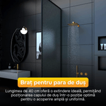 Casa si Gradina - Sanitare - Cazi si cabine de dus - Coloane si seturi de dus - Brat pentru para de dus, EJ Products, 40 cm, otel inoxidabil 304, rezistent la coroziune, antioxidare, sustine 10 kg - Infinity.ro