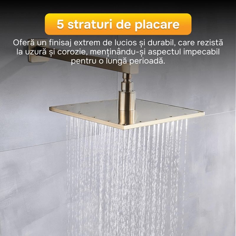 Casa si Gradina - Sanitare - Cazi si cabine de dus - Coloane si seturi de dus - Brat pentru para de dus, EJ Products, 40 cm, otel inoxidabil 304, rezistent la coroziune, antioxidare, sustine 10 kg - Infinity.ro
