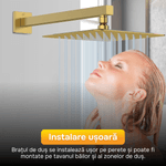 Casa si Gradina - Sanitare - Cazi si cabine de dus - Coloane si seturi de dus - Brat pentru para de dus, EJ Products, 40 cm, otel inoxidabil 304, rezistent la coroziune, antioxidare, sustine 10 kg - Infinity.ro