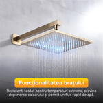 Casa si Gradina - Sanitare - Cazi si cabine de dus - Coloane si seturi de dus - Brat pentru para de dus, EJ Products, 40 cm, otel inoxidabil 304, rezistent la coroziune, antioxidare, sustine 10 kg - Infinity.ro