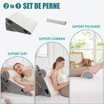 Casa si Gradina - Textile si covoare - Perne si pilote - Perne - Set 3 Perne Ortopedice 10 in 1 Linomag®, spuma memorie, suport complet, husa lavabila, Alb/Gri Plumb - Infinity.ro