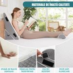 Casa si Gradina - Textile si covoare - Perne si pilote - Perne - Set 3 Perne Ortopedice 10 in 1 Linomag®, spuma memorie, suport complet, husa lavabila, Alb/Gri Plumb - Infinity.ro