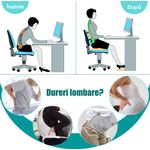 Casa si Gradina - Textile si covoare - Perne si pilote - Perne - Set 2 Perne Ortopedice Linomag®,  Perna Sezut si Perna Lombara completa, din Spuma cu Memorie, Negru Intens - Infinity.ro