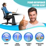 Casa si Gradina - Textile si covoare - Perne si pilote - Perne - Set 2 Perne Ortopedice Linomag®,  Perna Sezut si Perna Lombara completa, din Spuma cu Memorie, Negru Intens - Infinity.ro