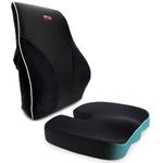 Casa si Gradina - Textile si covoare - Perne si pilote - Perne - Set 2 Perne Ortopedice Linomag®,  Perna Sezut si Perna Lombara completa, din Spuma cu Memorie, Negru Intens - Infinity.ro