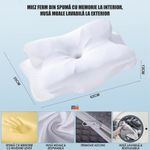 Casa si Gradina - Textile si covoare - Perne si pilote - Perne - Perna Ortopedica Cervicala pentru dormit Linomag®, Spuma cu Memorie, Husa lavabila, Alb, 62 x 35 x 13 cm - Infinity.ro