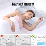 Casa si Gradina - Textile si covoare - Perne si pilote - Perne - Perna Ortopedica Cervicala pentru dormit Linomag®, Spuma cu Memorie, Husa lavabila, Alb, 62 x 35 x 13 cm - Infinity.ro