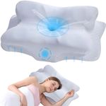 Casa si Gradina - Textile si covoare - Perne si pilote - Perne - Perna Ortopedica Cervicala pentru dormit Linomag®, Spuma cu Memorie, Husa lavabila, Alb, 62 x 35 x 13 cm - Infinity.ro